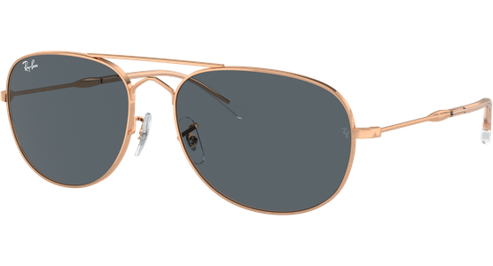 Ray-Ban Bain Bridge RB3735 9202R5 - Sonnenbrille Unisex - Fassung: Gold, Metall, Eckig - Glasfarbe: Blau - Ansicht 2