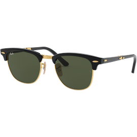 Ray-Ban Clubmaster Folding RB2176 901 Sonnenbrille Unisex Fassung Schwarz Kunststoff Eckig Glasfarbe Grün