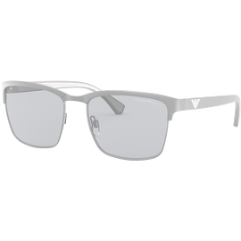 Emporio Armani EA2087 301487 - Sonnenbrille Herren - Fassung: Schwarz, Metall, Eckig - Glasfarbe: Grau