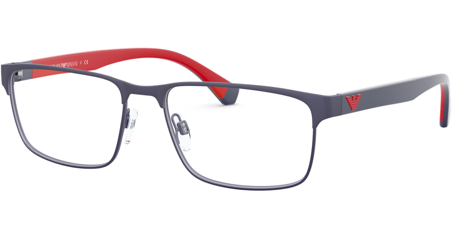 Emporio Armani EA1105 3092 - Brille Herren - Fassung: Blau, Metall, Rechteck - Glasfarbe: Grau