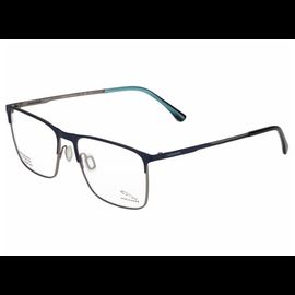 Jaguar 35601 3100 Schwarz/Blau - Halbrand Brille Herren - Fassung: Schwarz, Metall, Rechteck