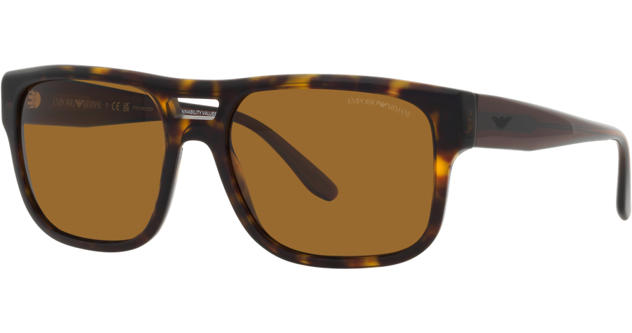 Emporio Armani EA4197 587983 - Sonnenbrille Herren - Fassung: Havanna, Kunststoff, Eckig - Glasfarbe: Brown Polar