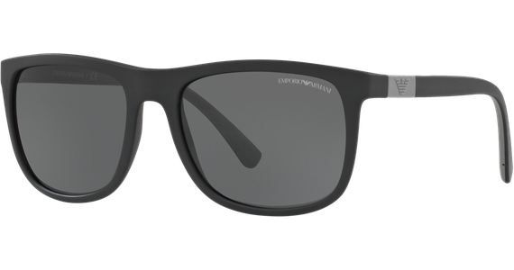 Emporio Armani EA4079 504287 - Sonnenbrille Herren - Fassung: Schwarz, Kunststoff, Eckig - Glasfarbe: Grau - Ansicht 2