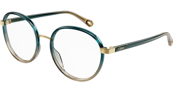 Chloé Brille CH0033O 51 006 Damen Grün Kunststoff Rund - Ansicht 2