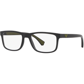 Emporio Armani EA3147 5042 - Brille Herren - Fassung: Schwarz, Kunststoff, Rechteck - Glasfarbe: Grau