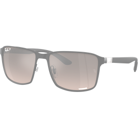 Ray-Ban RB3721CH Chromance 186/5J - Sonnenbrille Unisex - Fassung: Schwarz, Metall, Eckig - Glasfarbe: Grau