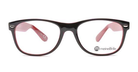 meineBrille 04-69150-02, Schwarz/Rot front - Ansicht 3