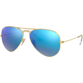 Ray-Ban Aviator Flash Lenses RB3025 112/17, Gold/Blau Verspiegelte Sonnenbrille
