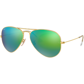 Ray-Ban Aviator Flash Lenses RB3025 112/19 Gold/grün Verspiegelte Sonnenbrille