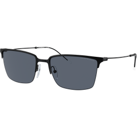 Emporio Armani EA2155 300187 - Sonnenbrille Herren - Fassung: Schwarz, Metall, Eckig - Glasfarbe: Grau