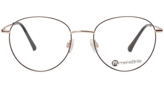 meineBrille 04-96090-02, Braun Matt/Gold Glänzend front - Ansicht 3