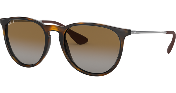 Ray-Ban Erika RB4171 Classic Glänzend Hellhavanna / Verlauf Braun Polarisiert 710/T5 54 Damen Sonnenbrille - Ansicht 2