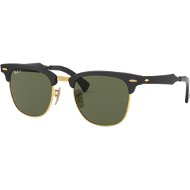 Ray-Ban Clubmaster Aluminium RB3507 136/N5 Sonnenbrille Unisex Fassung Schwarz Metall Eckig Glasfarbe Grün