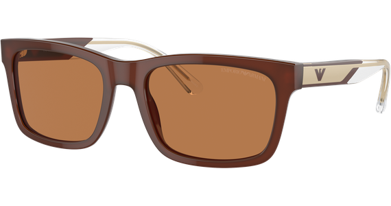 Emporio Armani EA4224 609573 - Sonnenbrille Herren - Fassung: Braun, Kunststoff, Rechteck - Glasfarbe: Braun - Ansicht 2