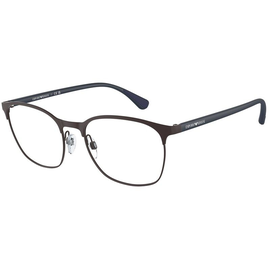 Emporio Armani EA1114 3380, Braun matt - Brille Herren - Fassung: Braun, Metall, Panto - Glasfarbe: Grau