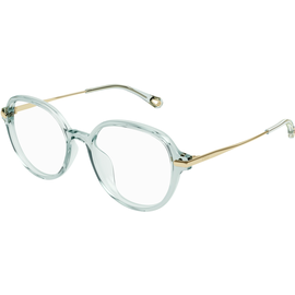 Chloé Brille CH0217OA Türkis Gold Damen Metall Kunststoff Rund
