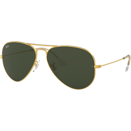 Ray-Ban Aviator Classic RB3025 Glänzend Gold / Grün 001 62 - LARGE - Sonnenbrille Unisex - Fassung: Gold, Metall, Pilot - Glasfarbe: Grün
