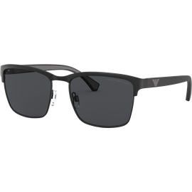 Emporio Armani EA2087 301487 - Sonnenbrille Herren - Fassung: Schwarz, Metall, Eckig - Glasfarbe: Grau