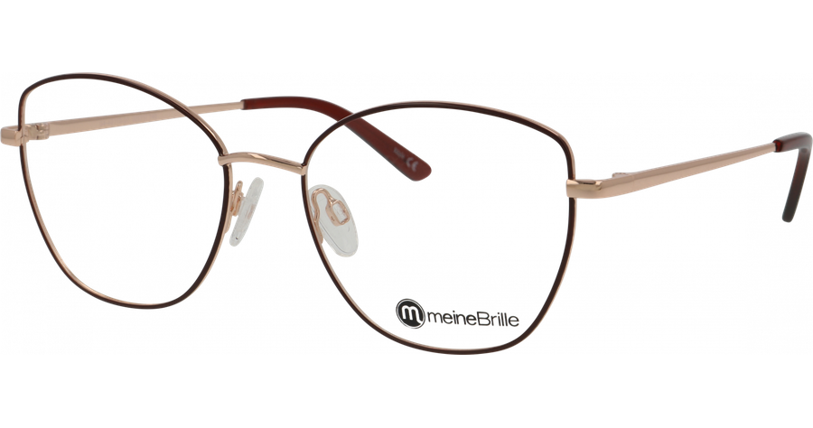 meineBrille 04-40110-01, Weinrot/Roségold glänzend Brille