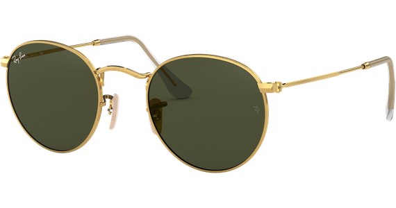 Ray-Ban RB3447 Round Metal Glänzend Gold / Grün 001 53 Sonnenbrille Herren - Ansicht 2