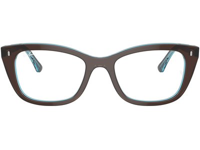 Ray-Ban Brille Damen Ray-Ban 0RX5433 8366, Glänzendes Braun auf Transparent Blau - MEDIUM Ansicht 2