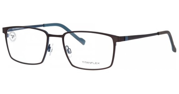 Titanflex Brille 850094 52 60 Herren Fassung: Braun, Metall, Rechteckig, Vollrand - Ansicht 2
