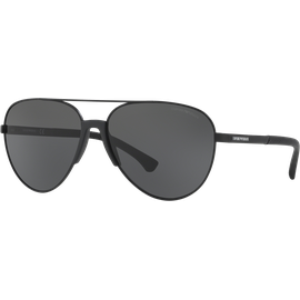 Emporio Armani EA2059 320387 - Sonnenbrille Herren - Fassung: Schwarz, Metall, Pilot - Glasfarbe: Grau