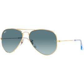 Ray-Ban Aviator Gradient RB3025 001/3M Gold/ Blau Verlauf 55 SMALL Sonnenbrille Unisex Gold, Metall, Pilot - blaues Glas