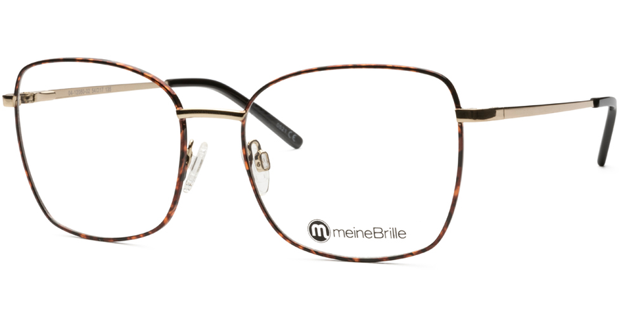 meineBrille 04-12080-02, Gold glänzend / Havanna glänzend Schräg links