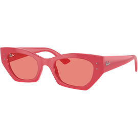 Ray-Ban Zena Bio-Based RB4430 676084 - Sonnenbrille Unisex - Fassung: Rot, Kunststoff, Irregulär - Glasfarbe: Pink