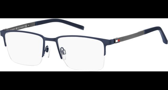 TOMMY HILFIGER TH 1917 BLUE - Halbrand Brille Herren - Fassung: Blau, Metall, Rechteck - Ansicht 3