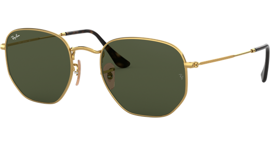 Ray-Ban RB3548N Hexagonal Flat Lenses Glänzend Gold / Grün 001 51 Sonnenbrille - Ansicht 2