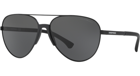 Emporio Armani EA2059 320387 - Sonnenbrille Herren - Fassung: Schwarz, Metall, Pilot - Glasfarbe: Grau - Ansicht 2