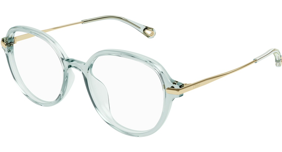 Chloé Brille CH0217OA Türkis Gold Damen Metall Kunststoff Rund - Ansicht 2