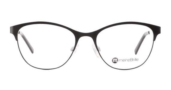meineBrille 04-87010-01, Schwarz/Weiß Matt front - Ansicht 3