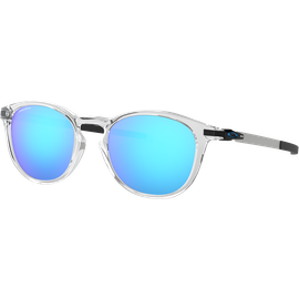 Oakley Pitchman OO9439 943904, Transparent glänzend/Prizm Sapphire - Sportsonnenbrille Herren - Fassung: Transparent, Kunststoff, Rund - Glasfarbe: Prizm Sapphire