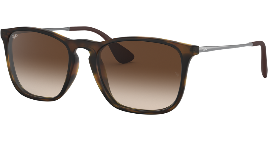 Ray-Ban Chris RB4187 Matt Havanna / Verlauf Braun 856/13 54 - Sonnenbrille Herren - Fassung: Havanna, Kunststoff, Eckig - Glasfarbe: Braun