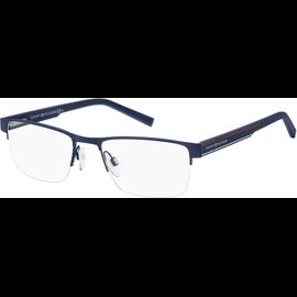 Tommy Hilfiger rechteckige Halbrand Brille Blau