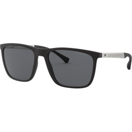 Emporio Armani EA4150 506387 - Sonnenbrille Herren - Fassung: Schwarz, Kunststoff, Rechteck - Glasfarbe: Grau