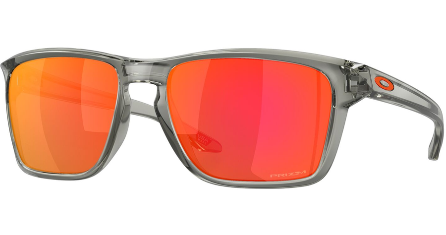 Oakley Sylas OO9448 944832 57 - Sonnenbrille Herren - Fassung: Grau, Kunststoff, Rechteck - Glasfarbe: Rot, verspiegelt
