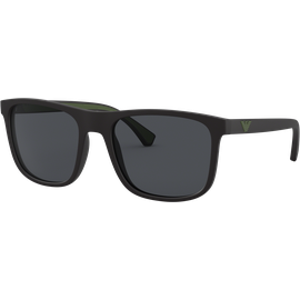Emporio Armani EA4129 504287 - Sonnenbrille Herren - Fassung: Schwarz, Kunststoff, Eckig - Glasfarbe: Grau