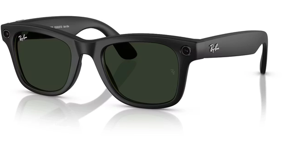 Ray-Ban Meta Wayfarer RW4008 601S1M 53 Matt Schwarz selbsttönende Gläser Graphit Grün (Gen 1) - Ansicht 3