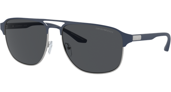 Emporio Armani EA2144 336887 - Sonnenbrille Herren - Fassung: Blau, Metall, Pilot - Glasfarbe: Grau - Ansicht 2