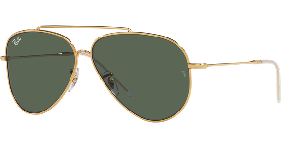 Ray-Ban Aviator Reverse RBR0101S 001/VR Gold/Grün 59 - MEDIUM - Sonnenbrille Unisex - Fassung: Gold, Metall, Pilot - Glasfarbe: Grün - Ansicht 2