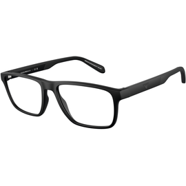 Emporio Armani EA3233 5001, Schwarz - Brille Herren - Fassung: Schwarz, Kunststoff, Rechteck - Glasfarbe: Grau