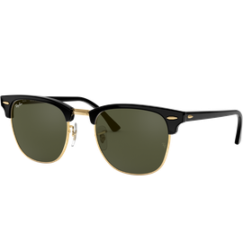 Ray-Ban RB3016 Clubmaster Classic Glänzend Schwarz / Grün W0365 51 Sonnenbrille