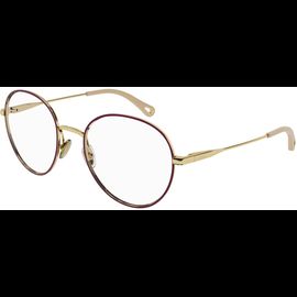Chloé Brille CH0021O BURGUNDY Damen Rot Metall Rund