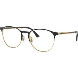 Ray-Ban Optics RX6375 3051 Panto Brille Matt Schwarz auf Gold
