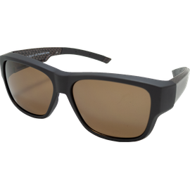 SunRay Sonnenbrille Unisex SunRay 06-00310-01 Überbrille, Schwarz/Carbon, Braun matt