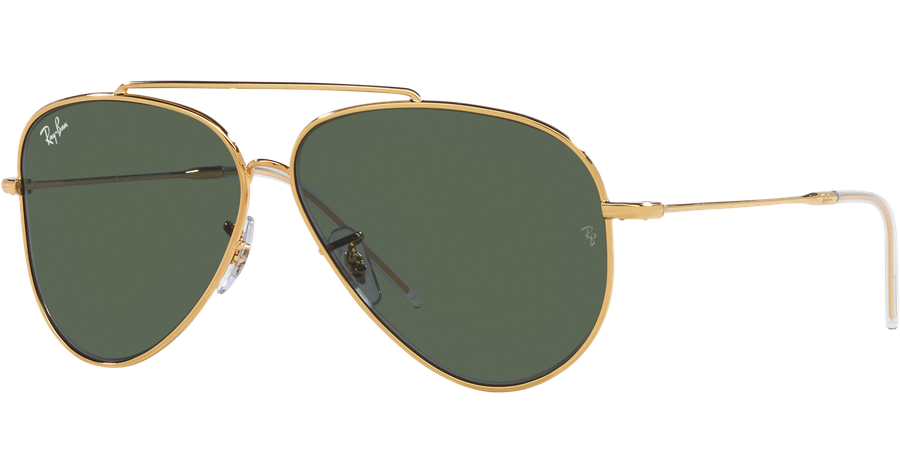 Ray-Ban Aviator Reverse RBR0101S 001/VR Gold/Grün 59 - MEDIUM - Sonnenbrille Unisex - Fassung: Gold, Metall, Pilot - Glasfarbe: Grün